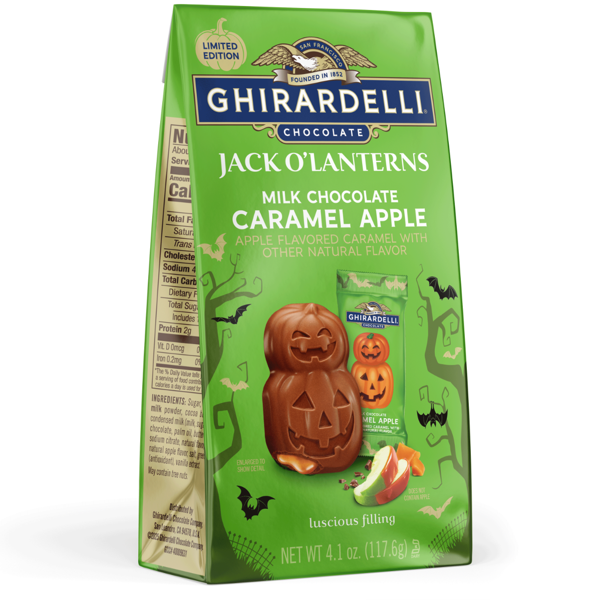 Milk Chocolate Caramel Apple Jack O' Lanterns 4.1 Oz Bag