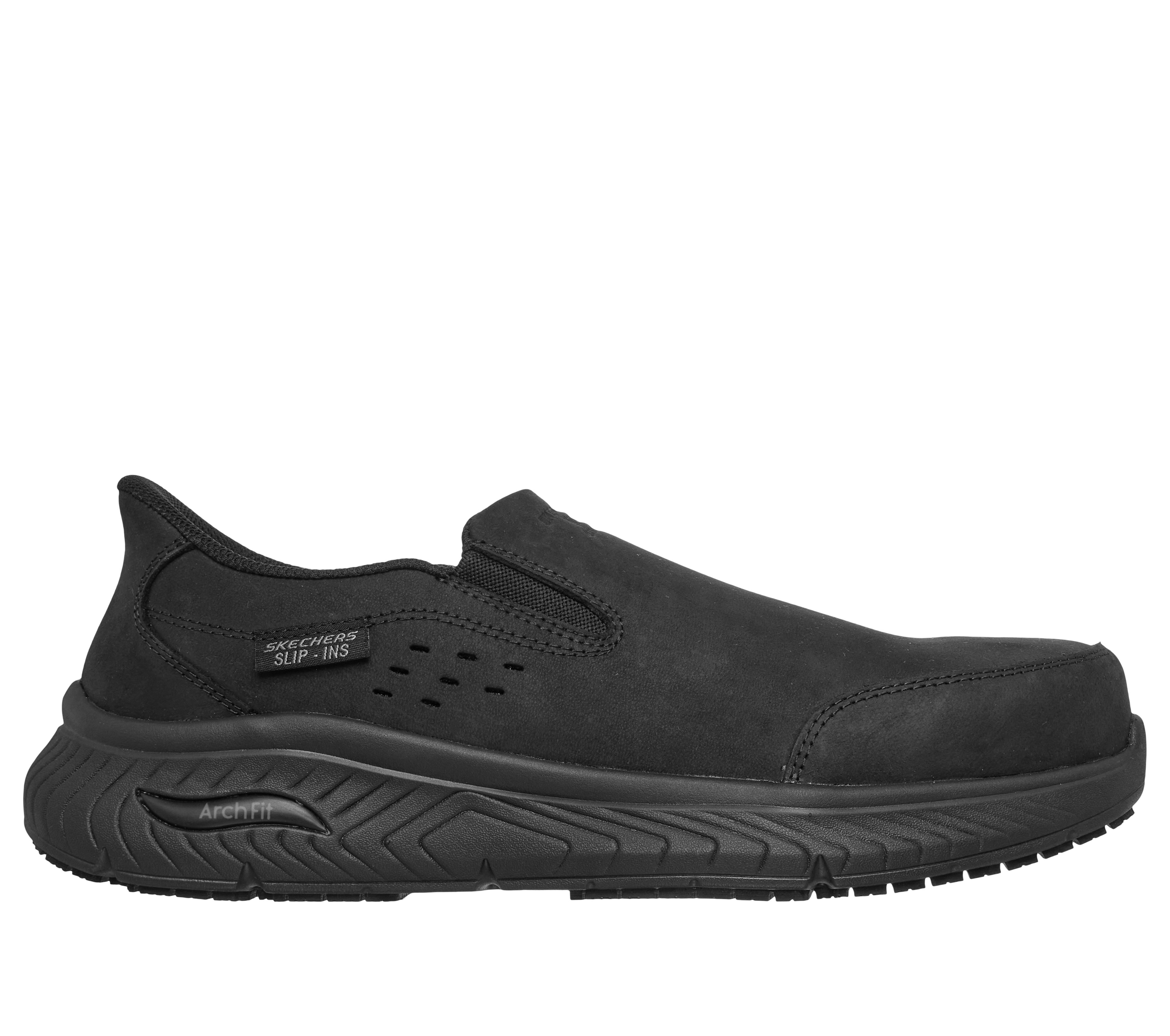 Skechers Slip-ins Work Slip-Resistant: Arch Fit Crosser - BLACK