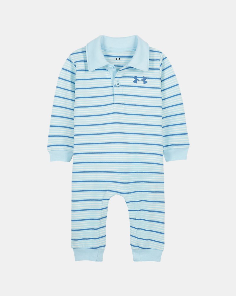 UA Stripe Newborn Boys' Polo Coverall - Blue