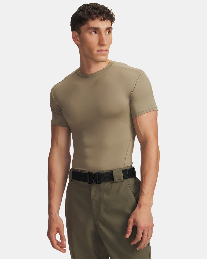 Tactical HeatGear® Compression Men's Short Sleeve T-Shirt - Brown