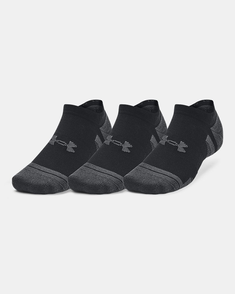 UA Performance Tech Unisex 3-Pack No Show Socks - Black