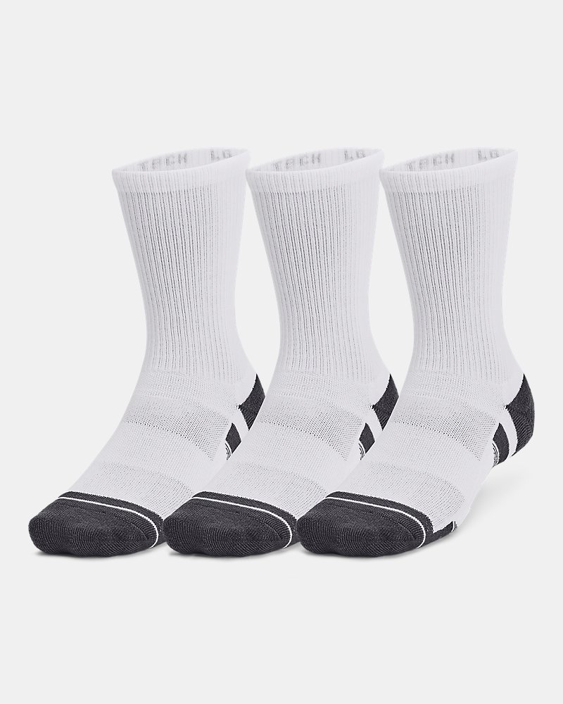 UA Performance Tech™ Unisex 3-Pack Crew Socks - White