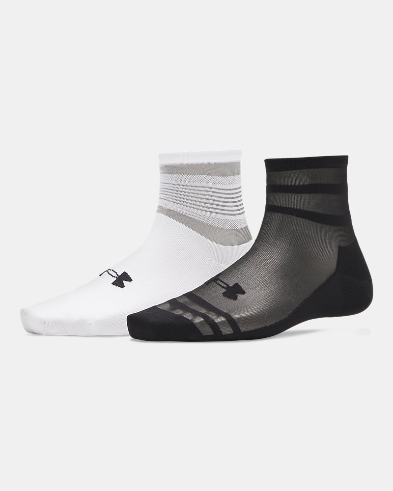 UA Sportswear Sheer Unisex 2-Pack Quarter Socks - Black