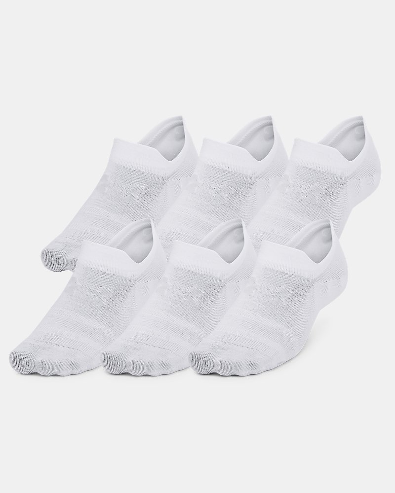UA Essential Ultra Unisex 6-Pack Low Socks - White