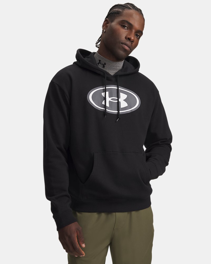 UA Rival Fleece Branded Men's Hoodie - Black