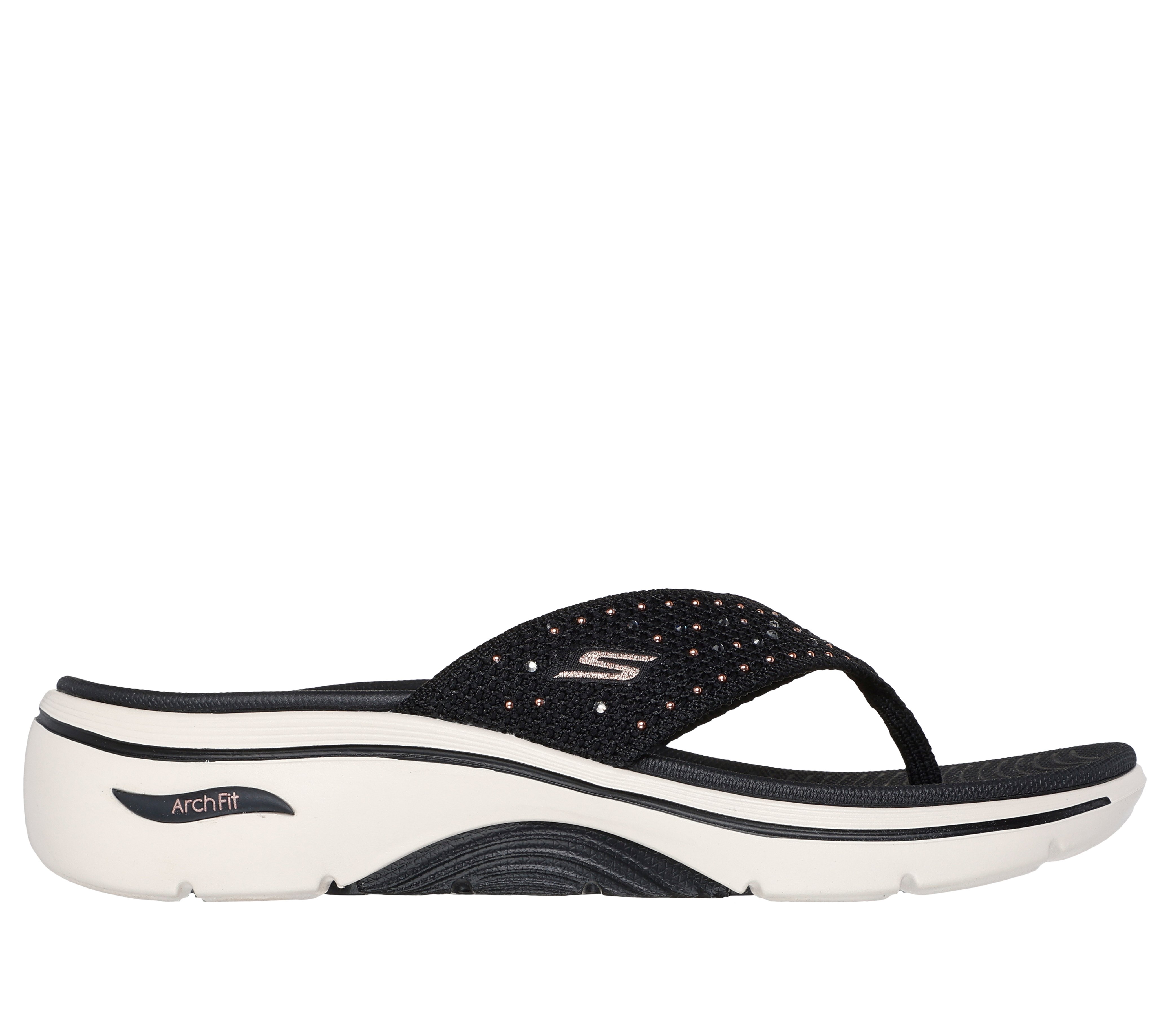 GO WALK Arch Fit 2.0 Sandal - Claire - BLACK / ROSE GOLD