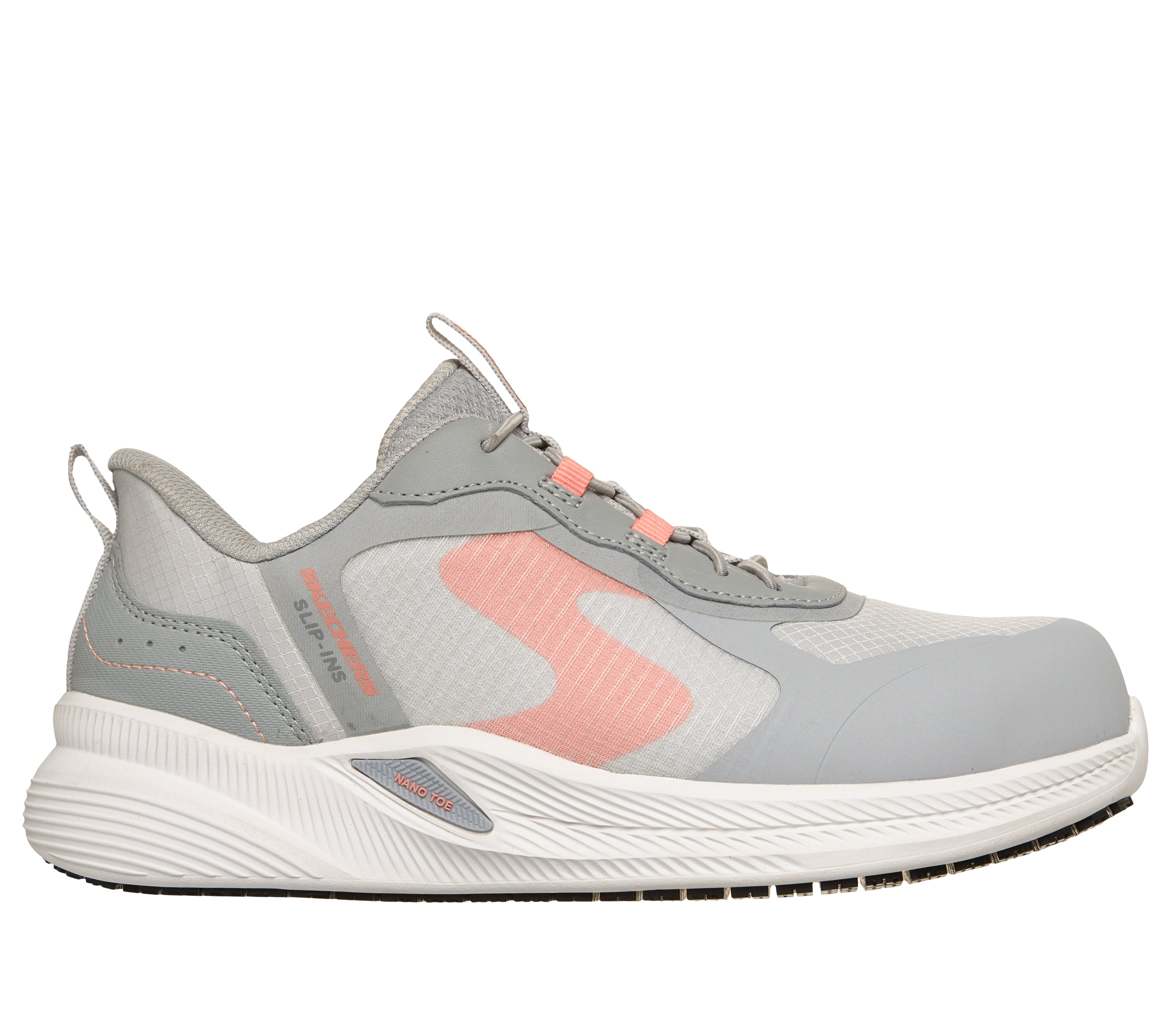 Skechers Slip-ins Work Slip-Resistant: Carbix - Yunia - GRAY / CORAL