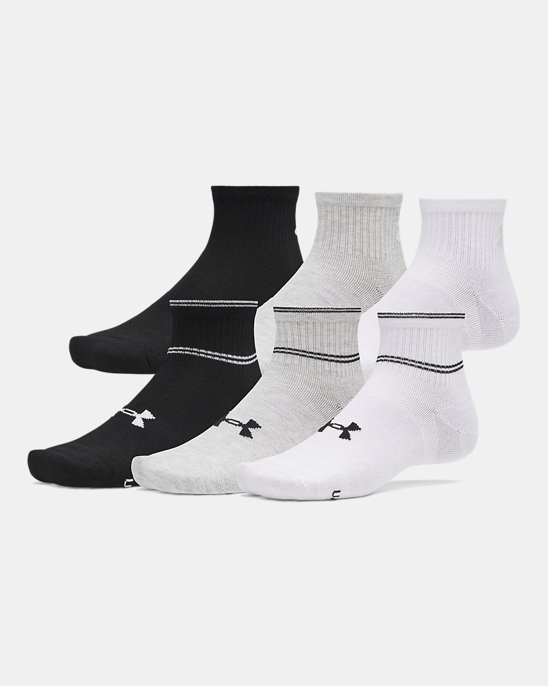 UA Essential Unisex 6-Pack Quarter Socks - White