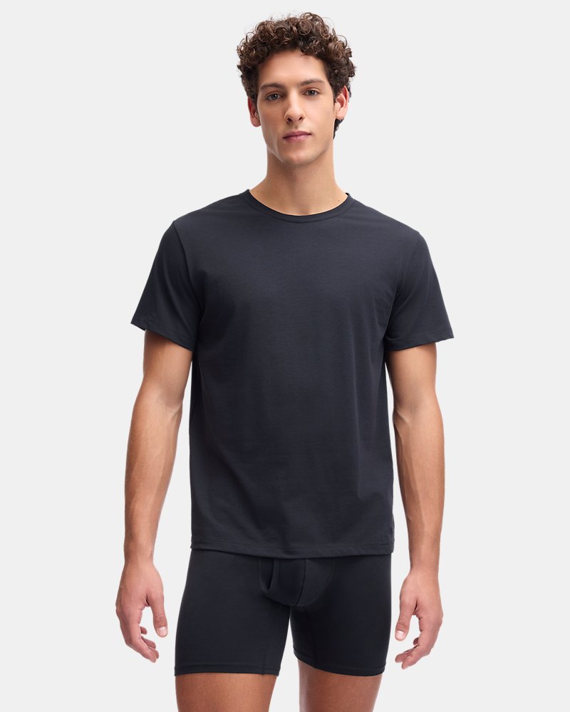UA Performance Cotton Men's 2-Pack Crew Neck Undershirt - Black