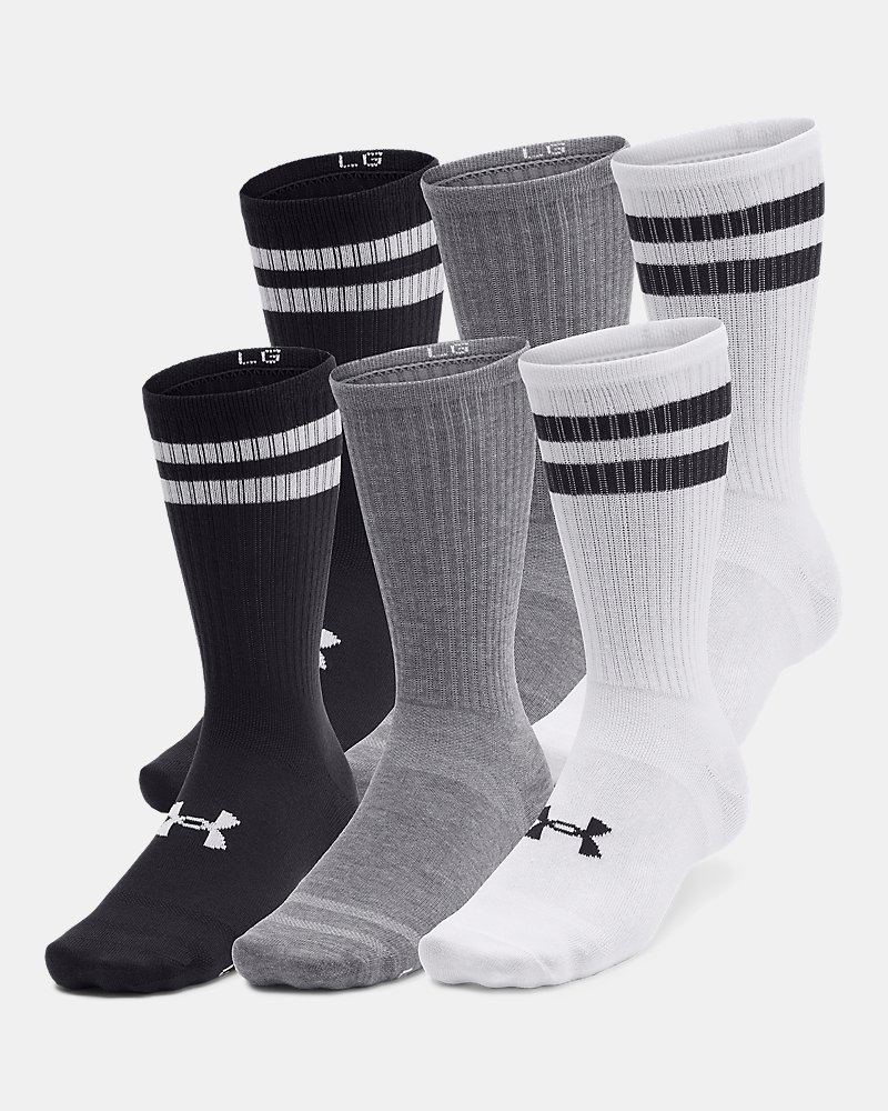 UA Essential Unisex 6-Pack Crew Socks - White