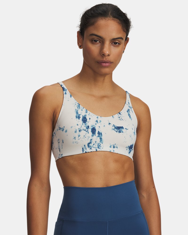 UA Motion Low Printed Women's Sports Bra - White