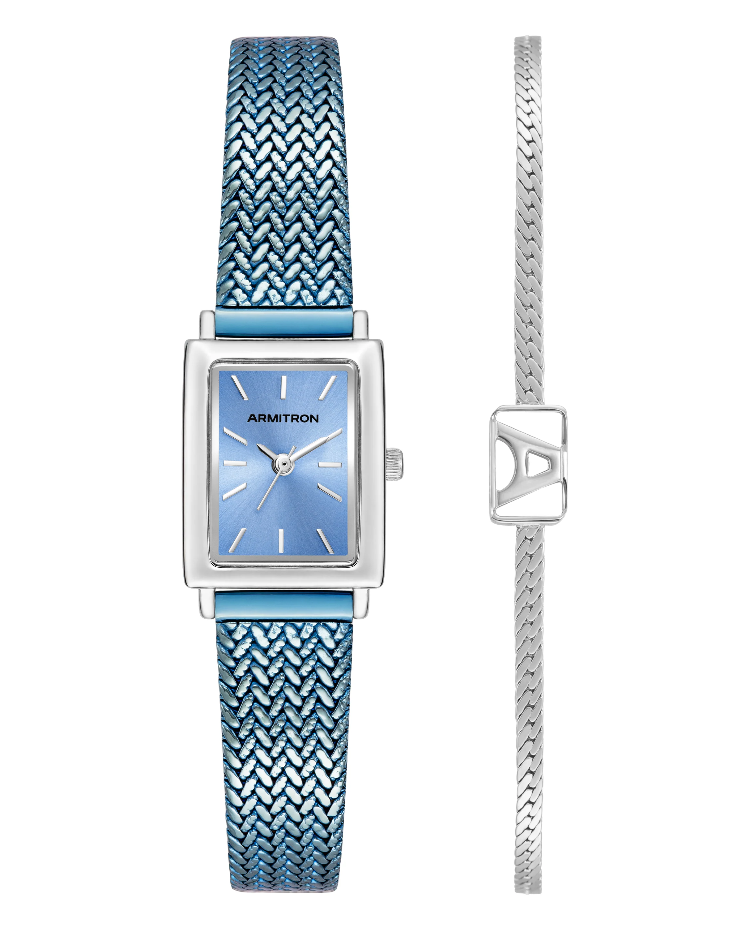 Athena Watch & Bracelet Set? | 18mm, Blue Sunray, Silver