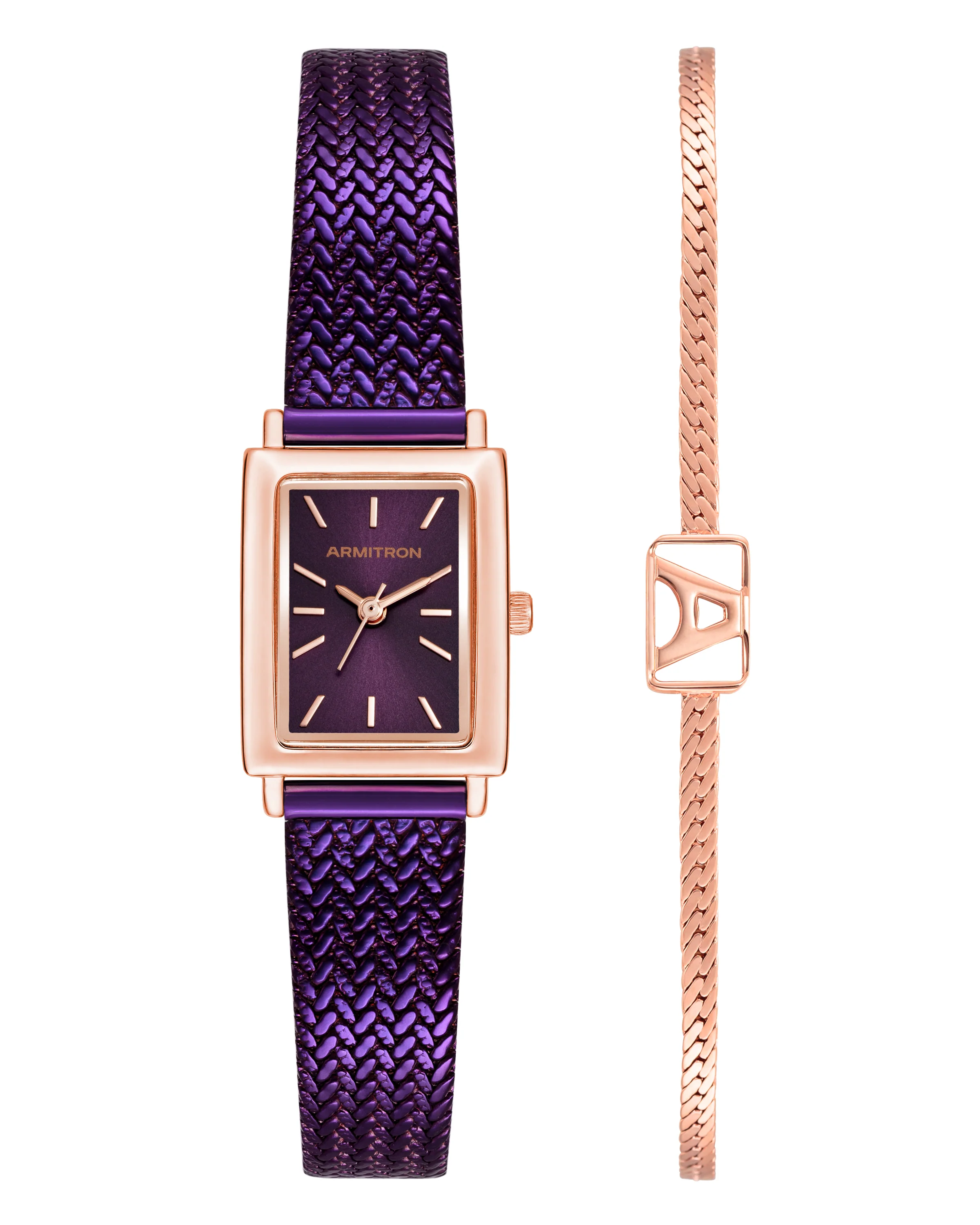 Athena Watch & Bracelet Set? | 18mm, Plum/Rose Gold