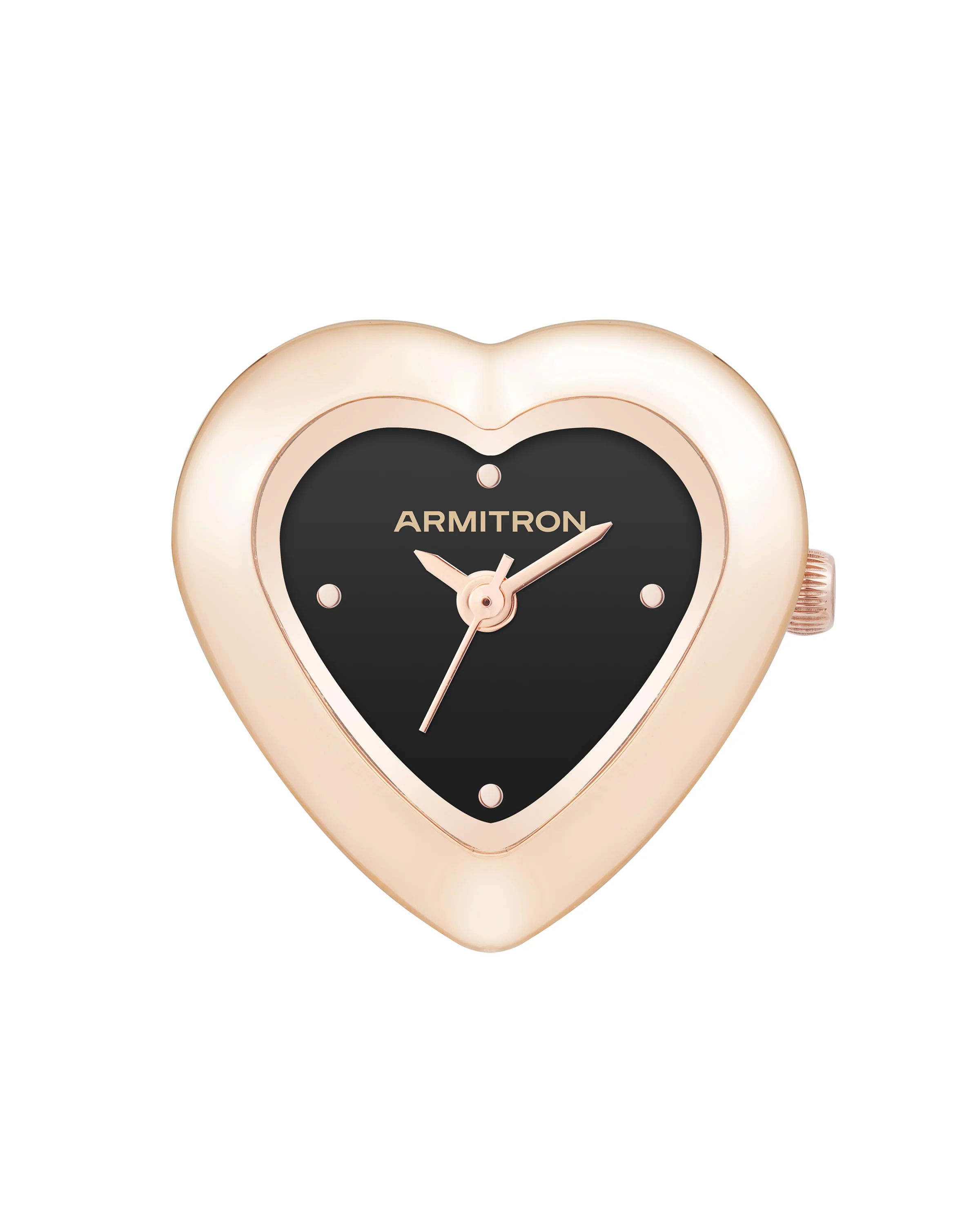 Heart Ring? | 22mm, Rose Gold, Black Glossy