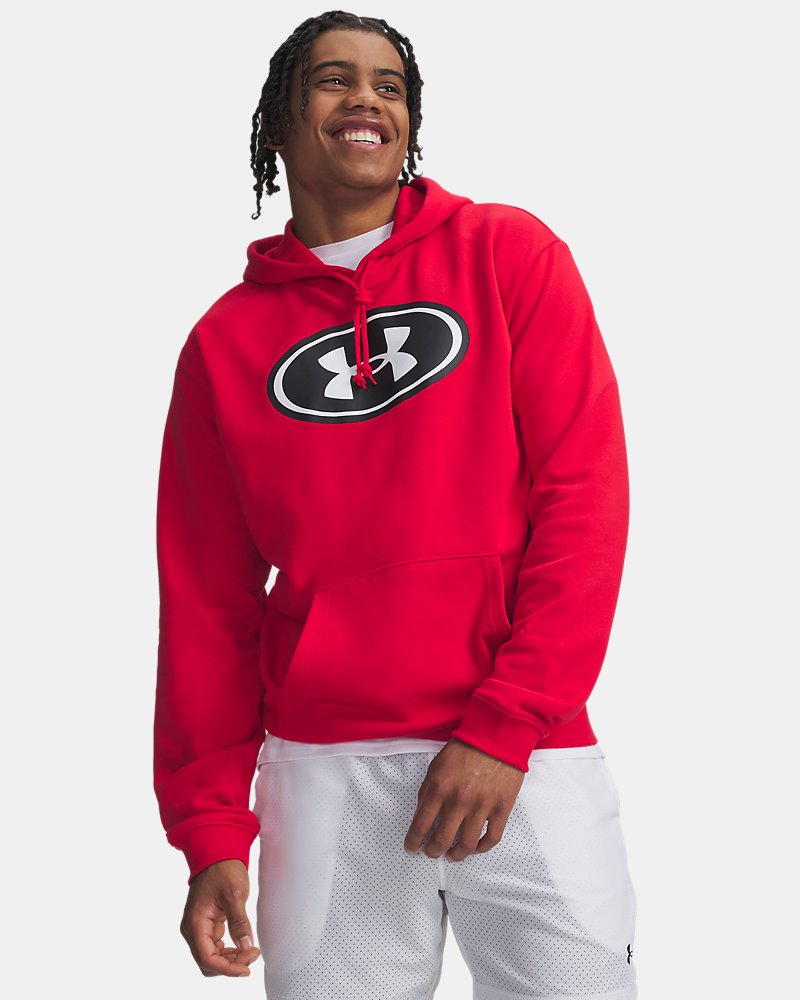 UA Rival Fleece Branded Men's Hoodie - Red