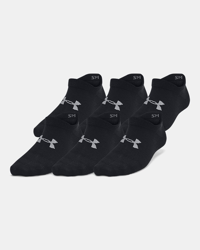 UA Essential Kids' 6-Pack No-Show Socks - Black
