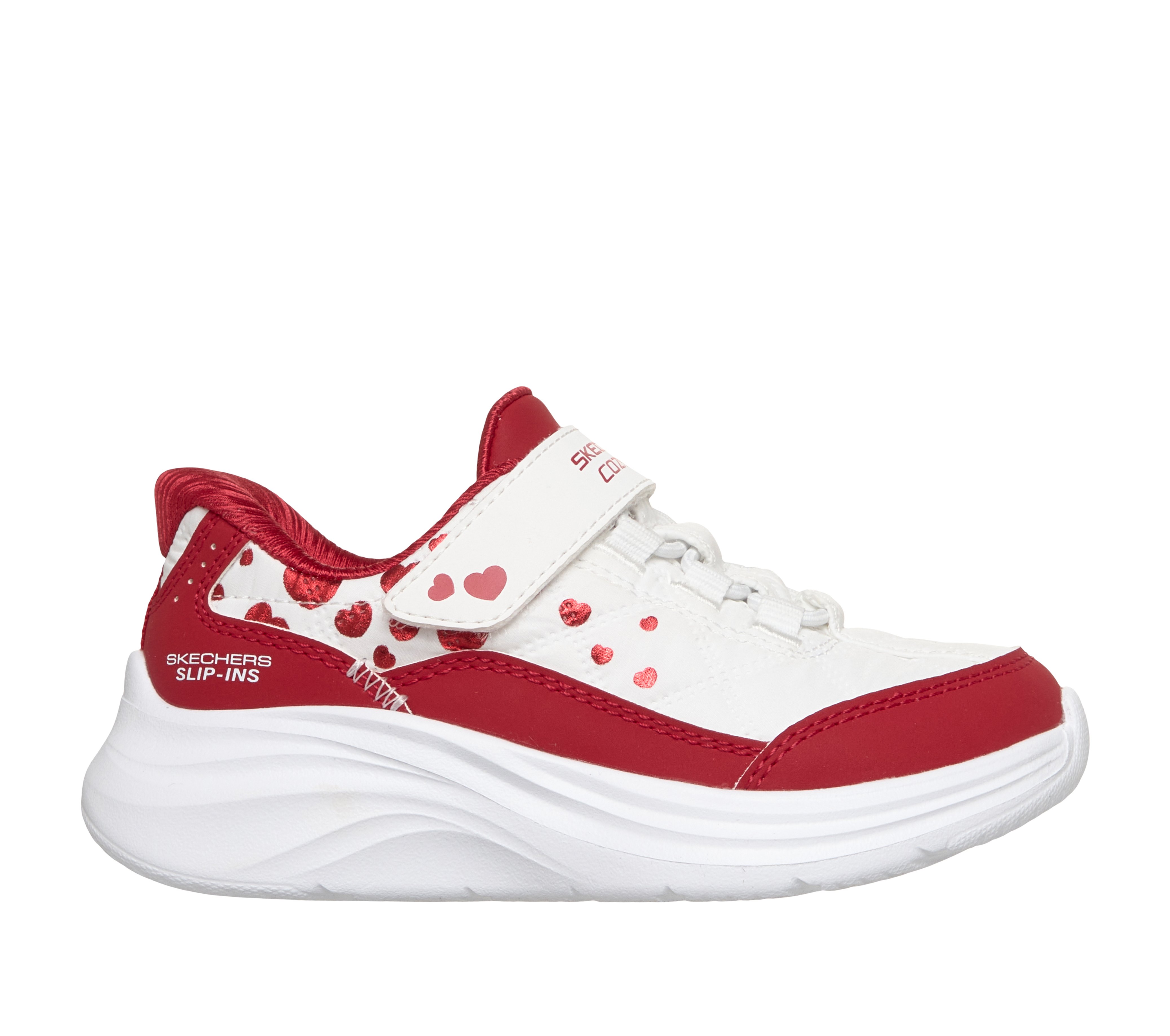Skechers Slip-ins: Comfy Sprints - Cozy Fit Heartdream - WHITE / RED