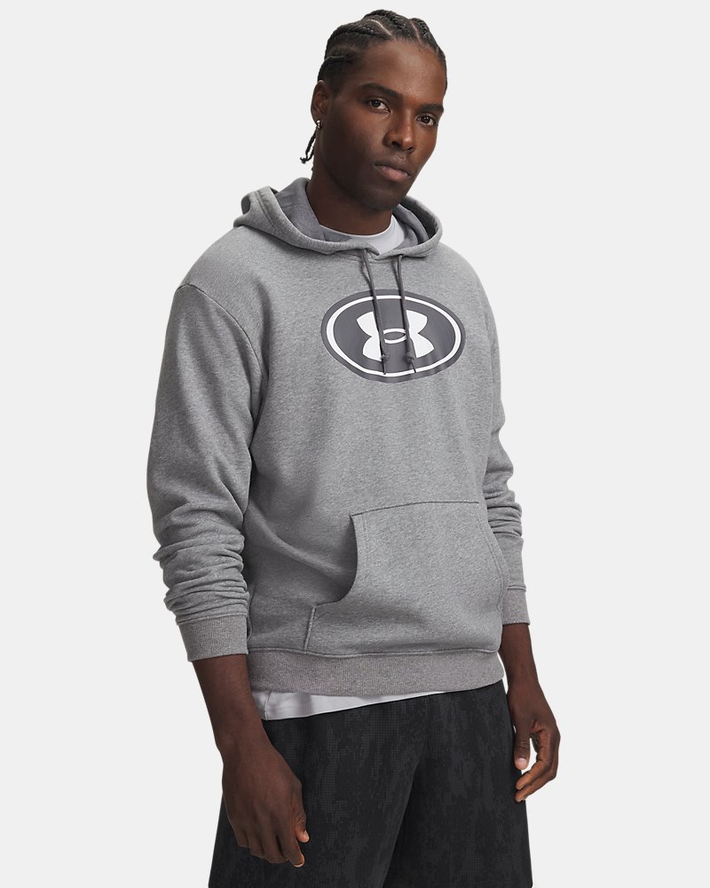 UA Rival Fleece Branded Men's Hoodie - Gray