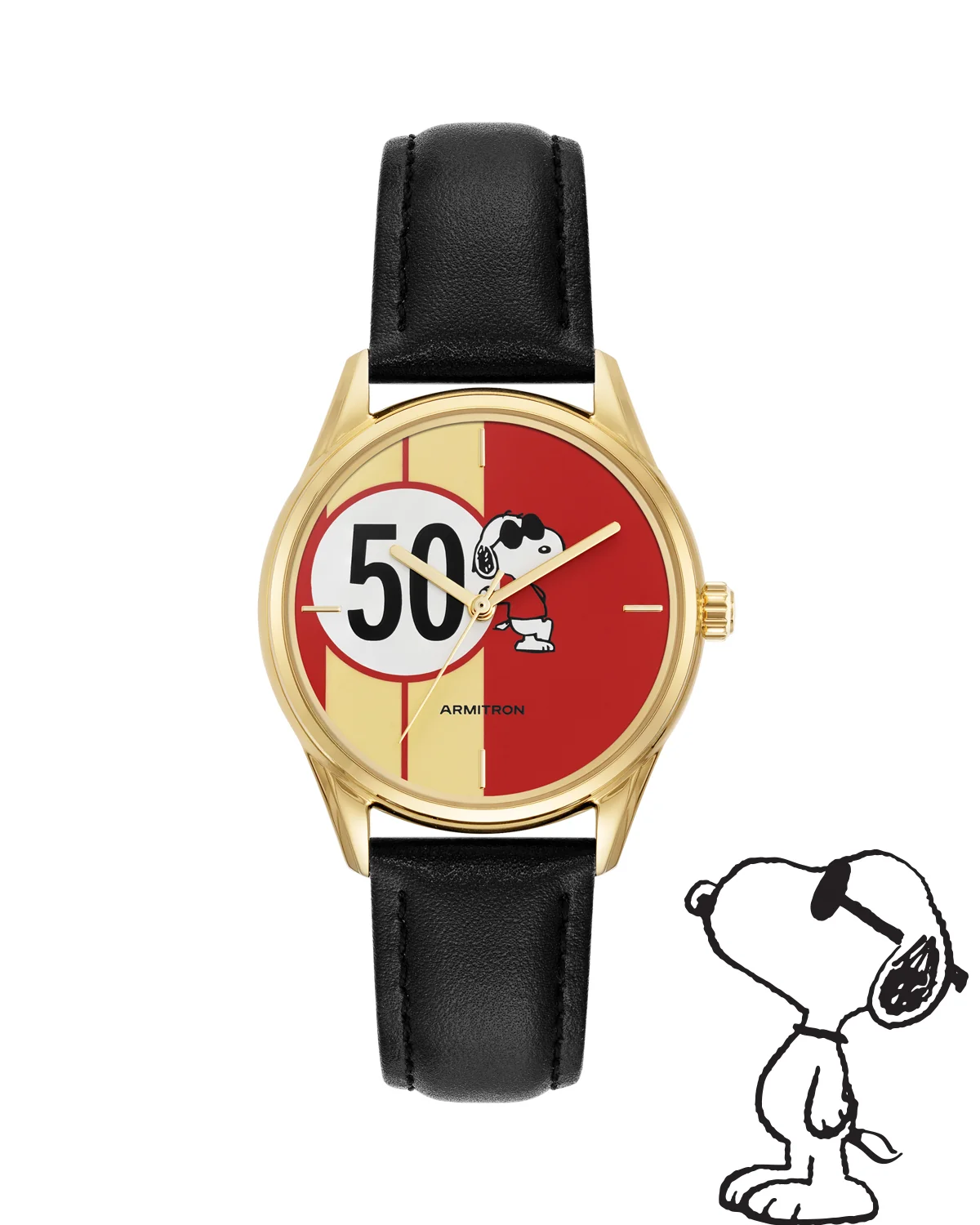 Armitron x Peanuts: Golden Cool | 36mm, Peanuts Black/Gold/Red