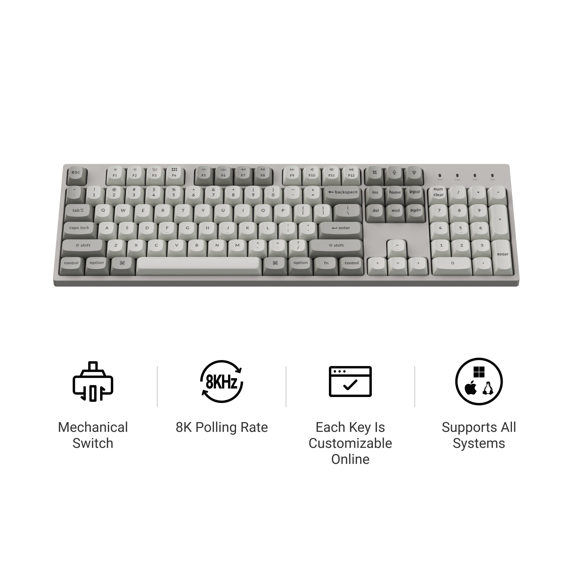 Keychron C2 Pro 8K QMK Wired Custom Mechanical Keyboard