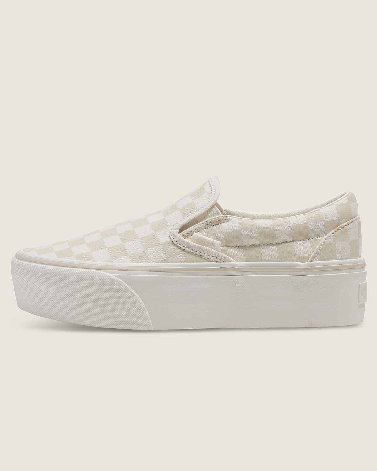 Classic Slip-On Platform Checkerboard Shoe - Checkerboard Marshmallow White / Turtledove White