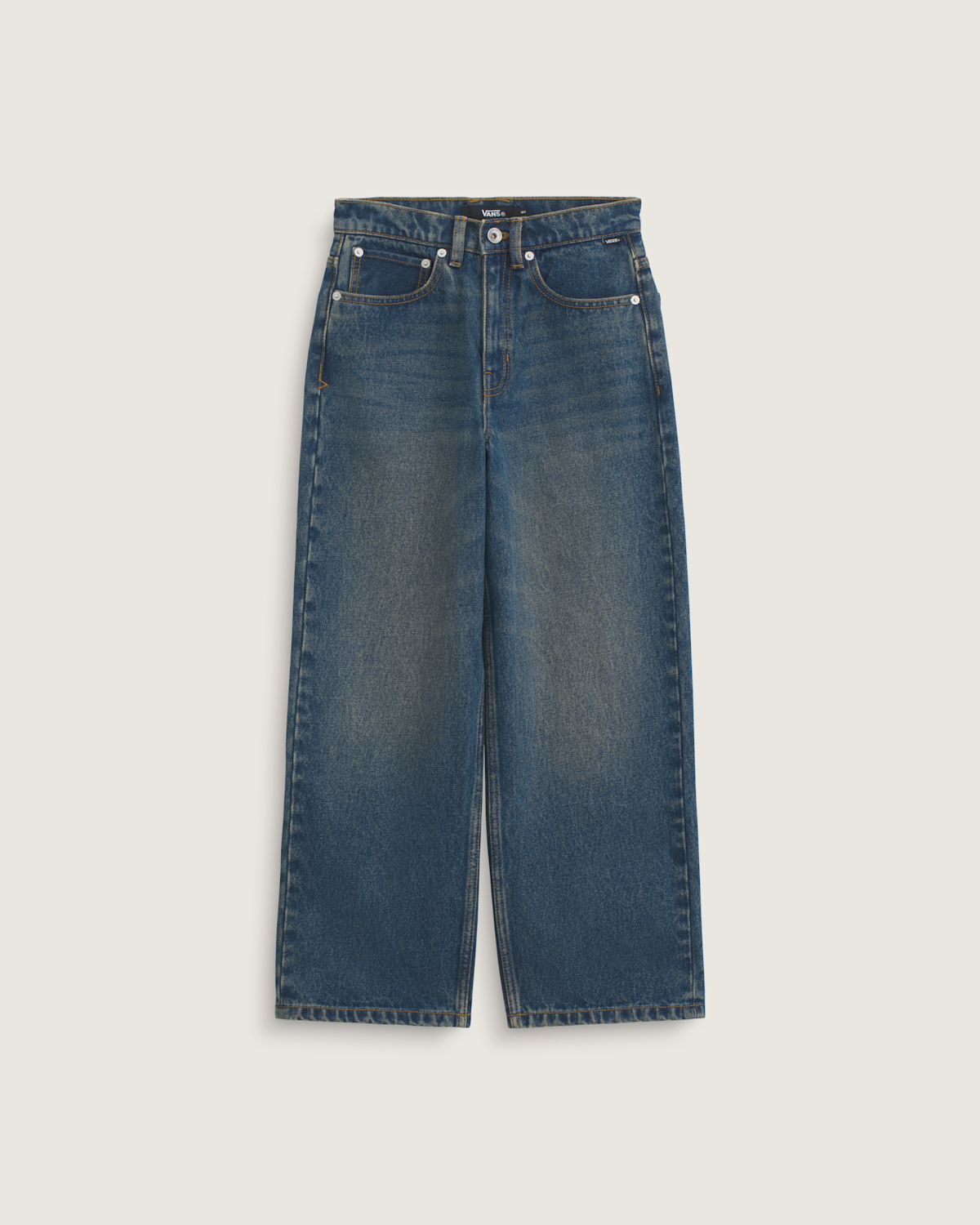 Kids Check-5 Baggy Denim Pants - Dirty Medium Indigo