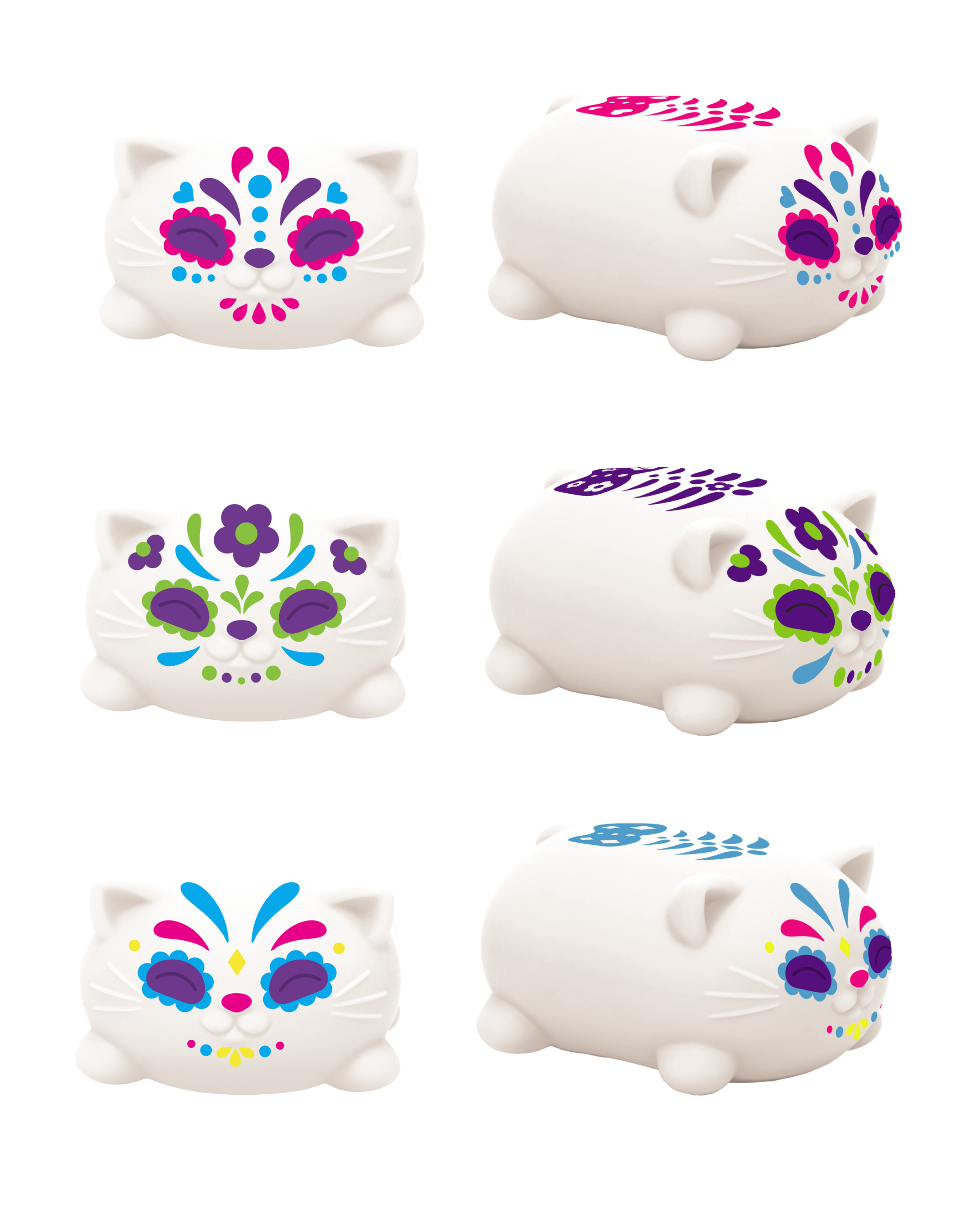 Schylling NeeDoh Sugar Skull Cats - Sensory Toy with a Satisfying Dough Filling