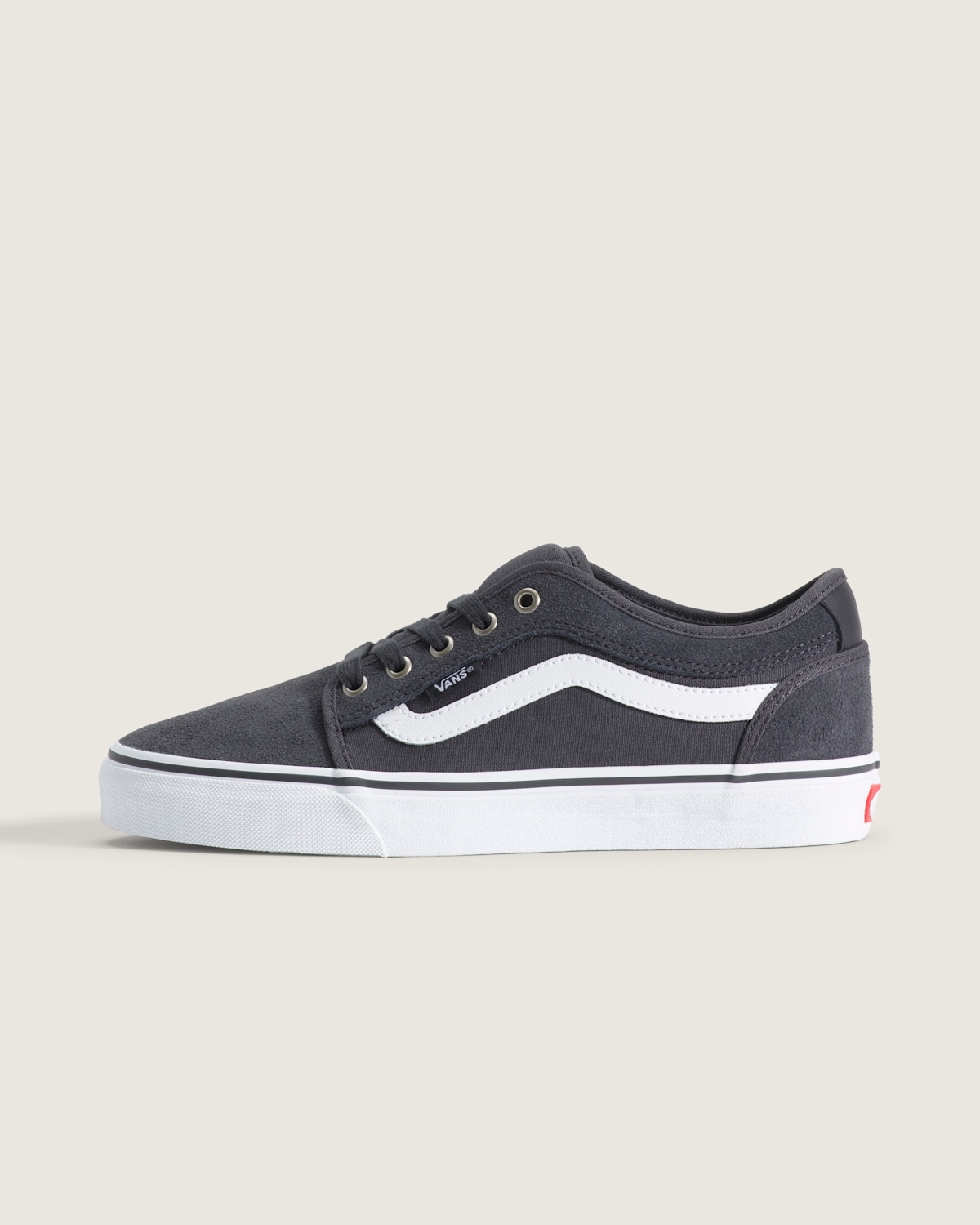 Skate Chukka Low Sidestripe Shoe - Charcoal Grey / White