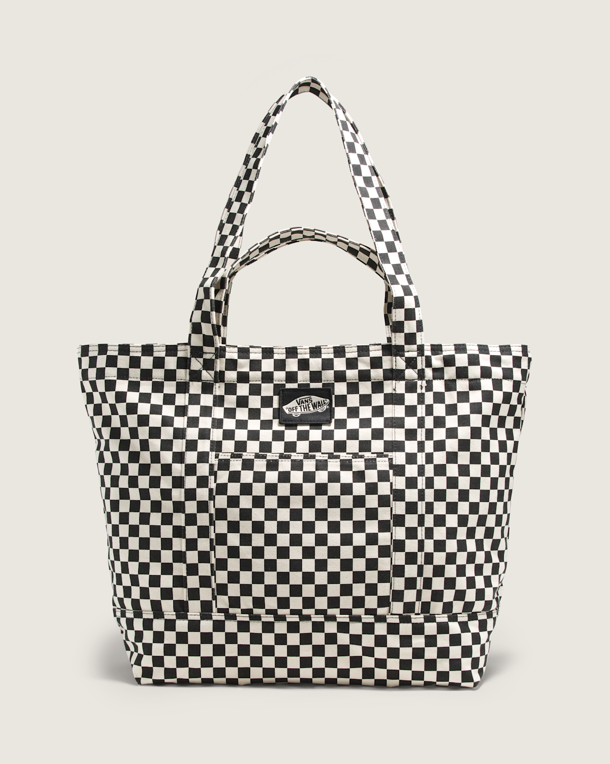 Tell All Zip Tote Bag - Checkerboard Black