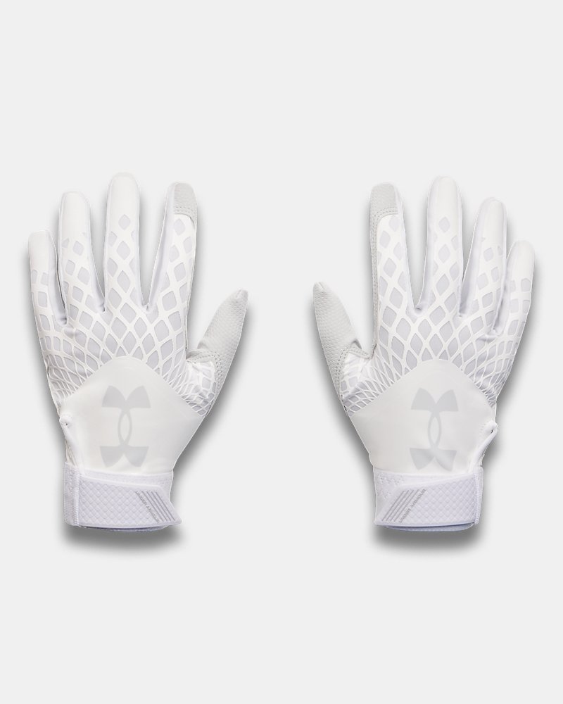 UA Glyde Kids' Batting Gloves - White