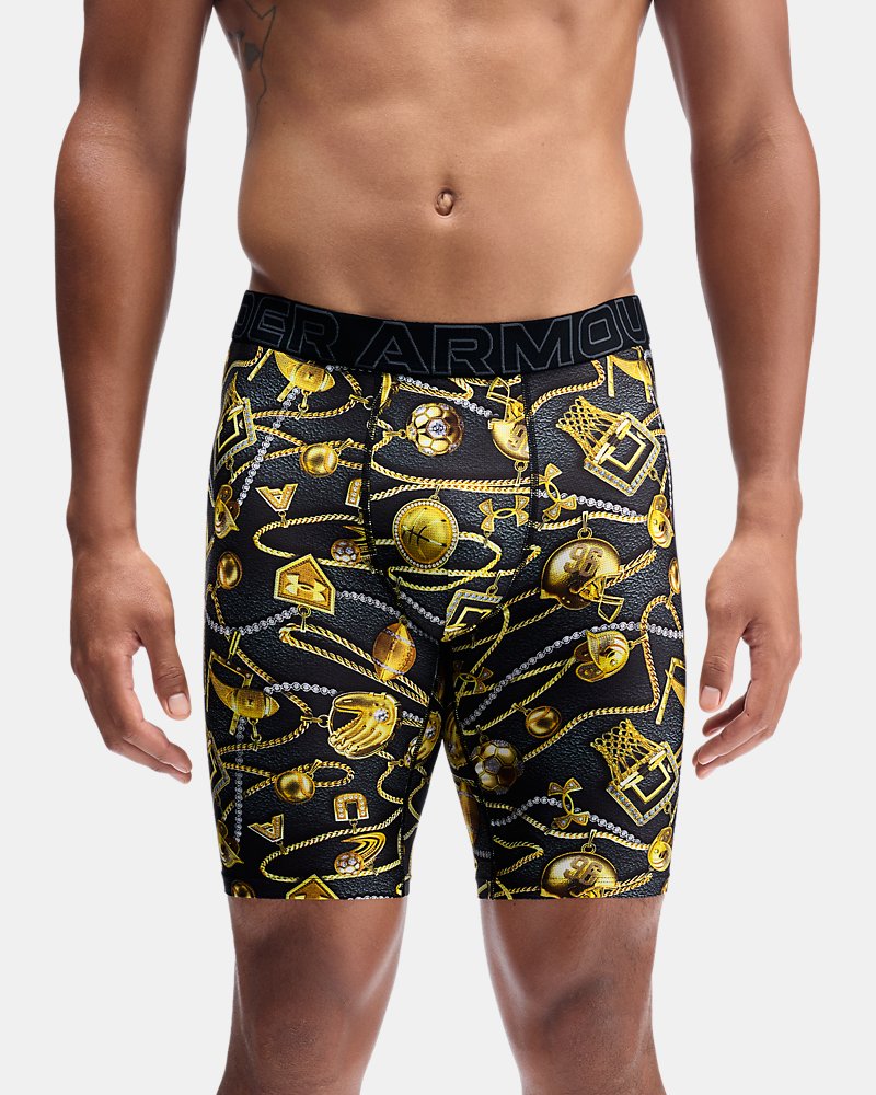 UA Performance Tech Mesh Graphic Men's 9" Boxerjock® - Black