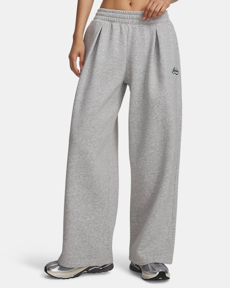 UA Rival Fleece Pleated Varsity Women's Pants - Gray
