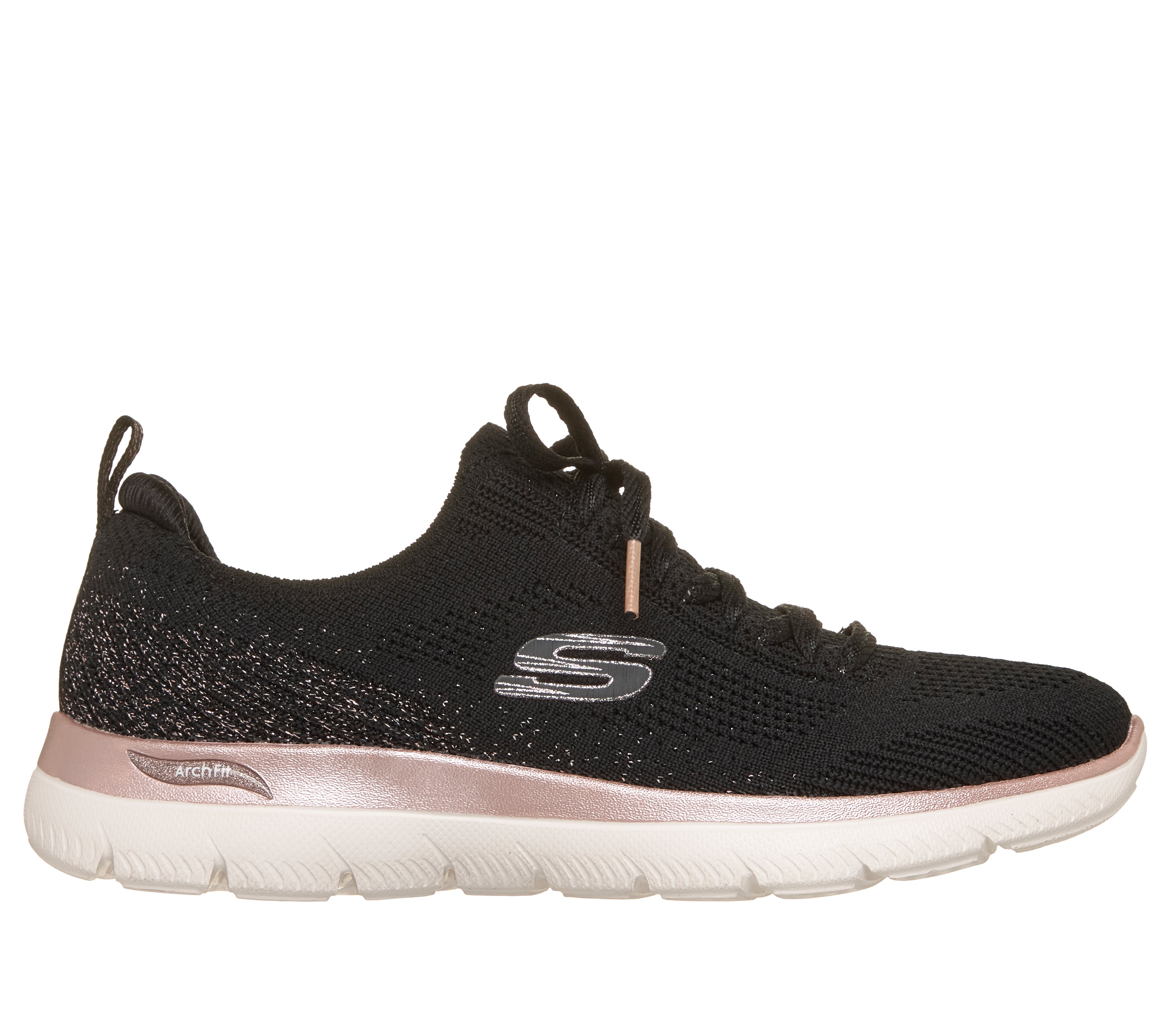 Arch Fit Summits - Shimmering Grace - BLACK / ROSE GOLD