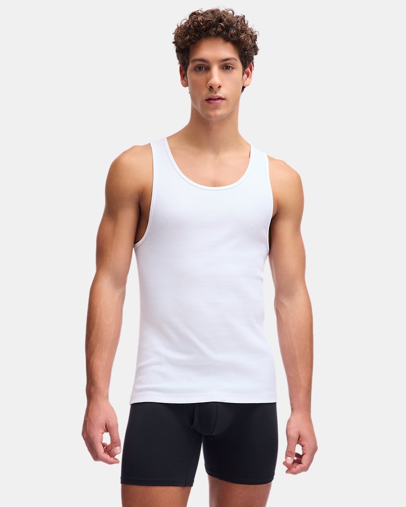 UA Performance Cotton Rib Men's 2-Pack Tank Undershirt - White