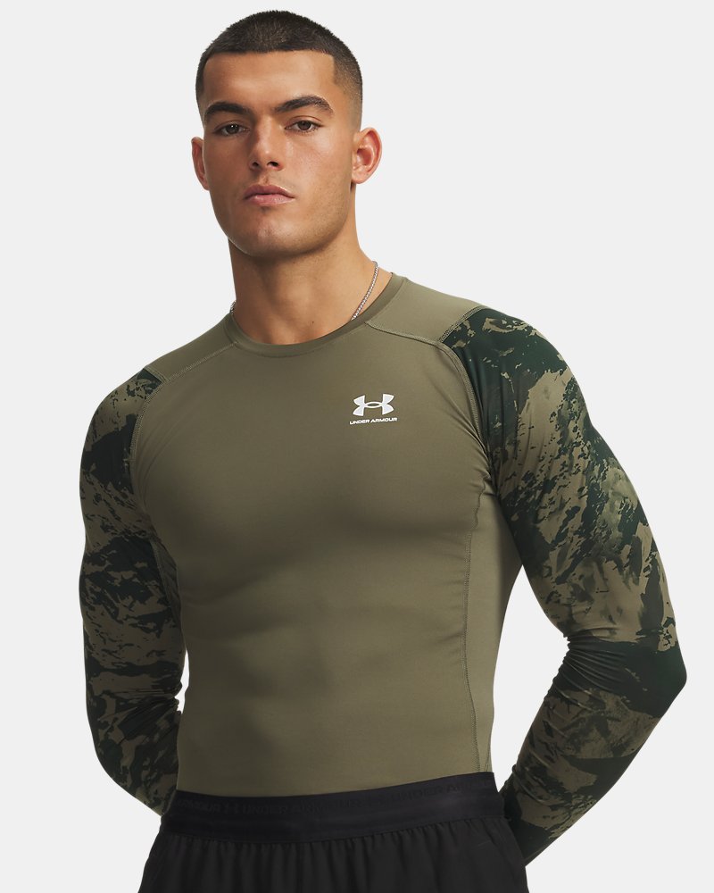 HeatGear® Compression Colorblock Men's Long Sleeve - Green